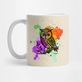 Owl with paint splash Mug